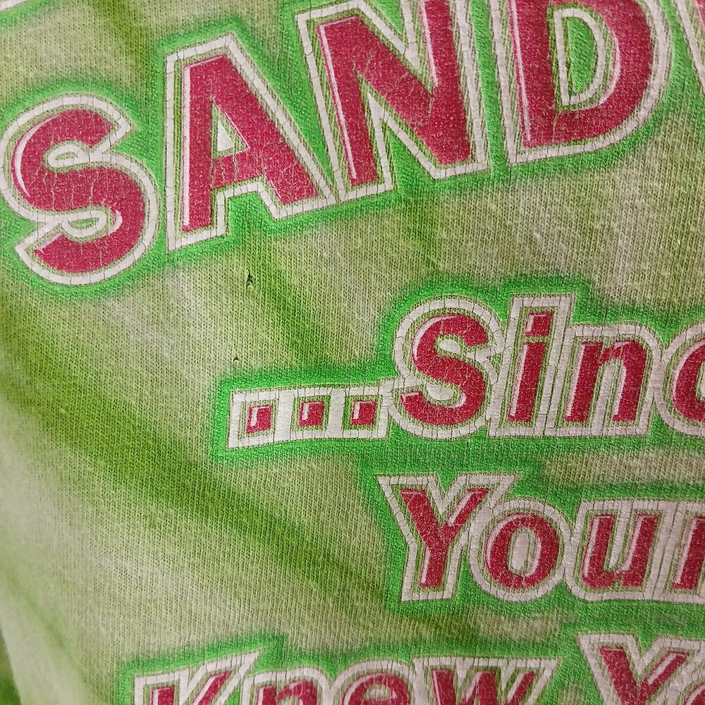 Uncle Sam's Sandwich Bar Pittsburgh Green Tie-dye T-shirt L distressed worn - Picture 8 of 14